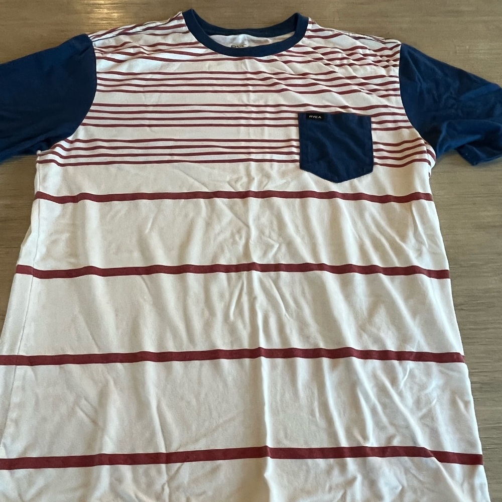 RVCA stripped regular fit shirt. Size medium.